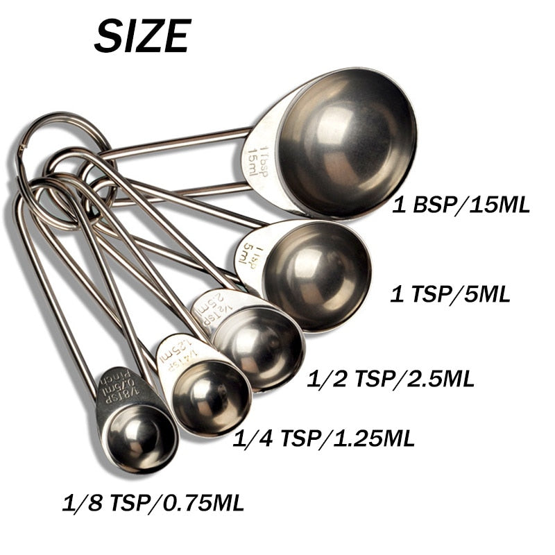 4/5Pcs Baking Accessories Multi Purpose Measuring Tools Coffee Tea Silver/Colorful With Scale Kitchen Gadget Measuring Spoon Set