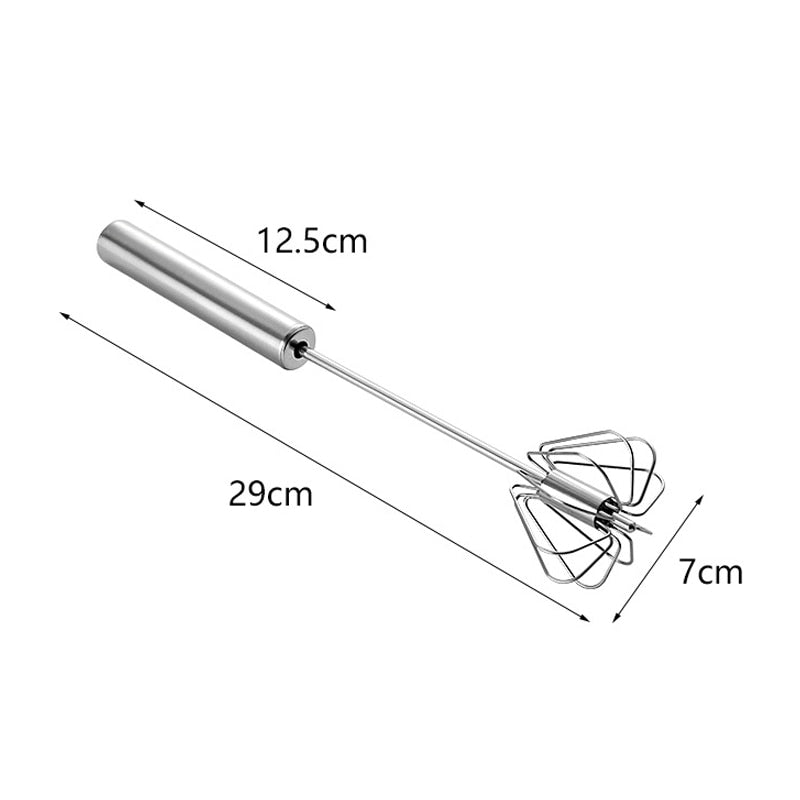 Hand Pressure Semi-automatic Egg Beater Stainless Steel Kitchen Accessories Tools Self Turning Cream Utensils Whisk Manual Mixer
