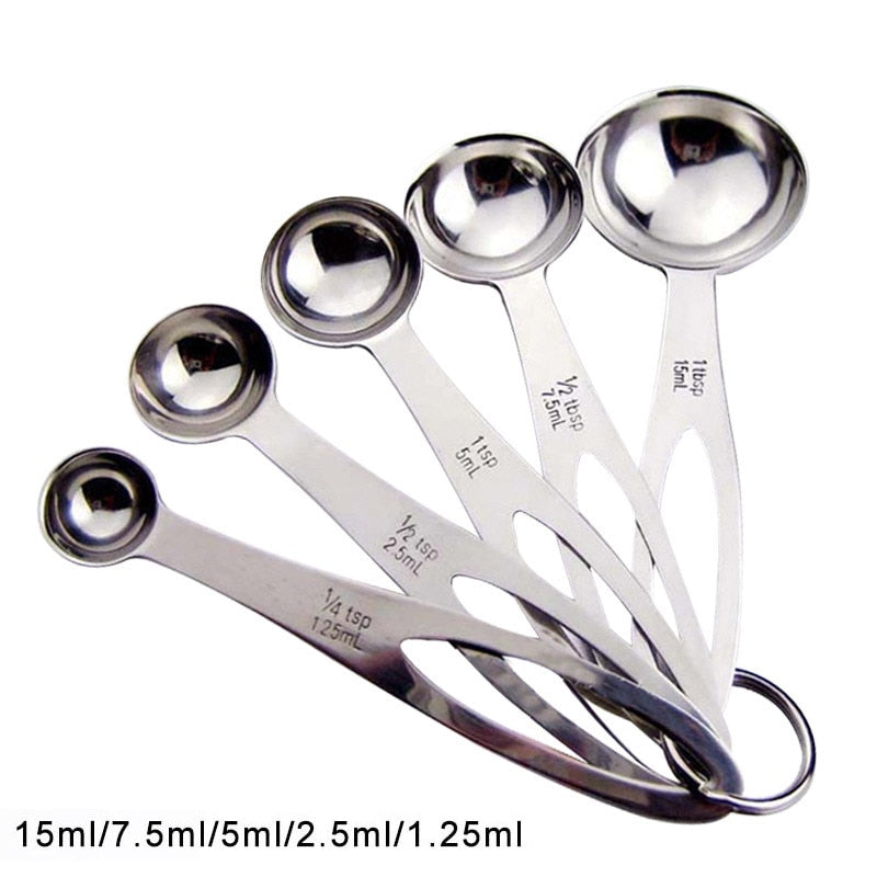 4/5Pcs Baking Accessories Multi Purpose Measuring Tools Coffee Tea Silver/Colorful With Scale Kitchen Gadget Measuring Spoon Set
