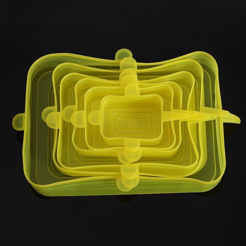 6 Pcs Silicone Cover
Stretch Lids for Kitchen Microwave Food Covers Bowl Caps Elastic Silicone Lid Cap Universal Adaptable